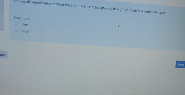 Solved The specific identification method does not track the | Chegg.com