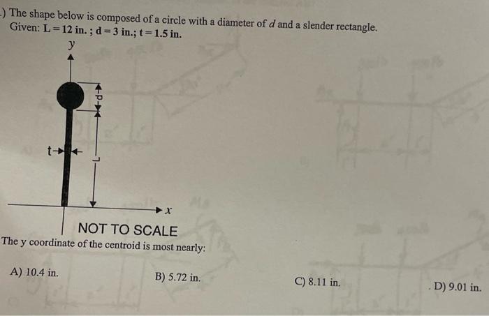Solved The shape below is composed of a circle with a | Chegg.com