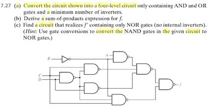 Convert the circuit shown into a four-level circuit