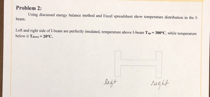 Solved Problem 2: Using Discussed Energy Balance Method And | Chegg.com