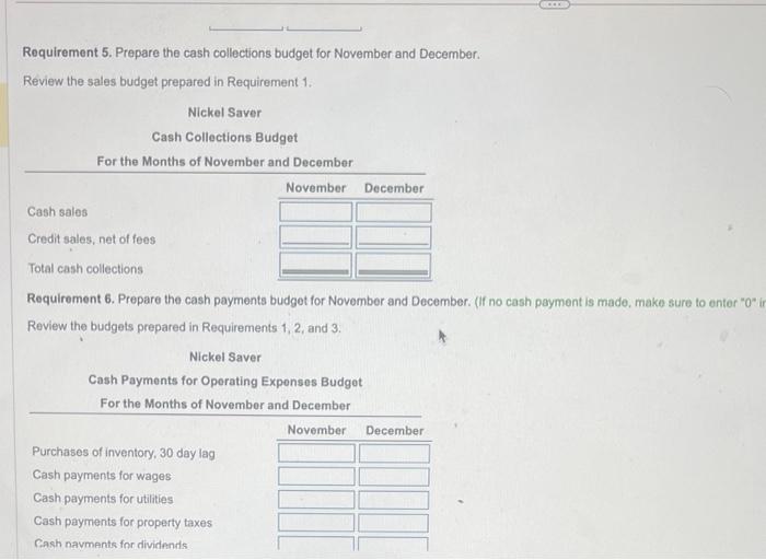 Solved Nickel Saver Slore is a local discount stare with the