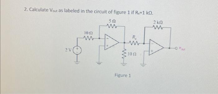 Solved 2. Calculate Vout as labeled in the circuit of figure | Chegg.com