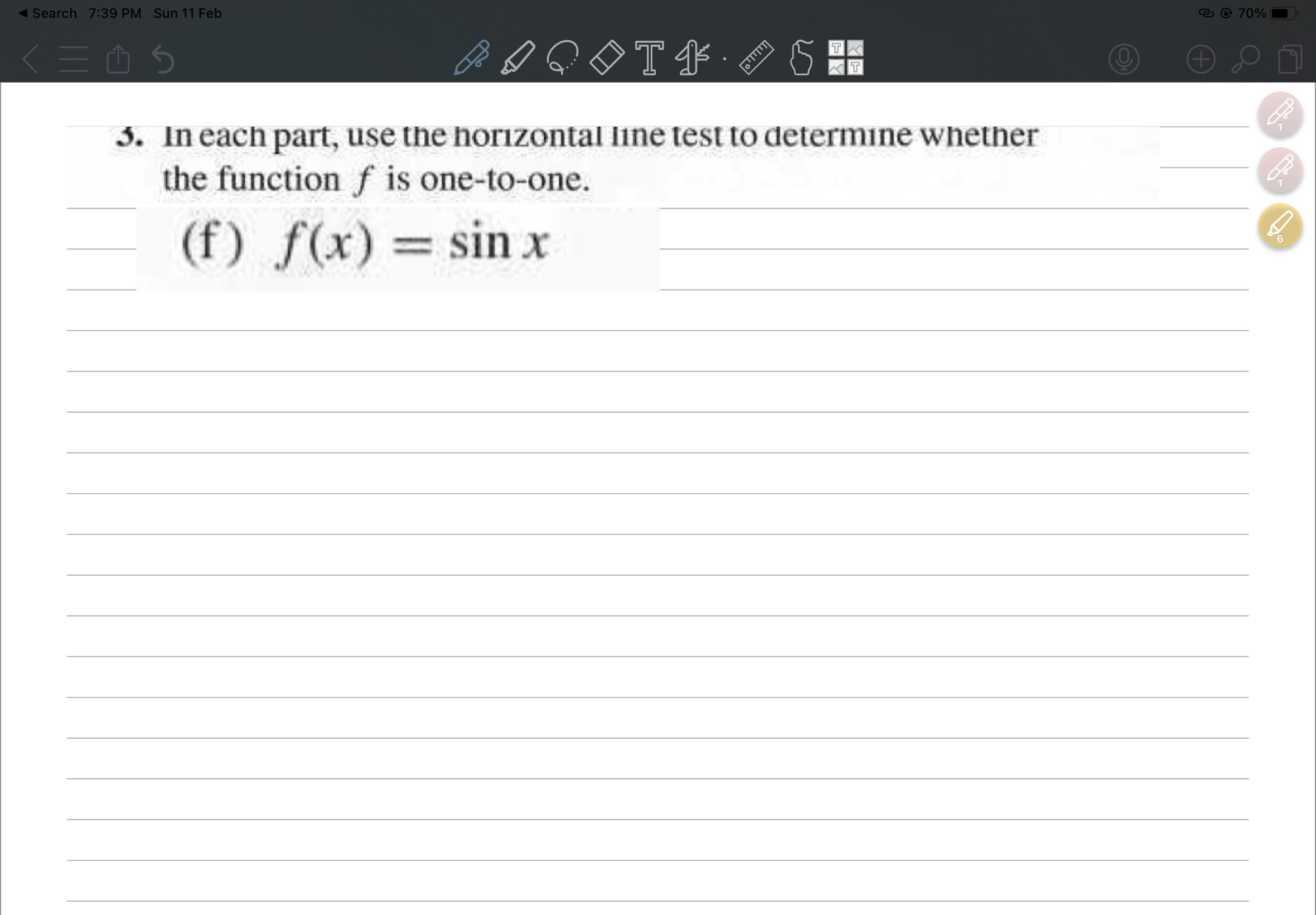Solved In each part, use the horizontal line test to | Chegg.com