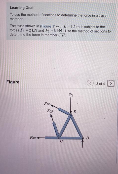 Solved Learning Goal: To use the method of sections to | Chegg.com