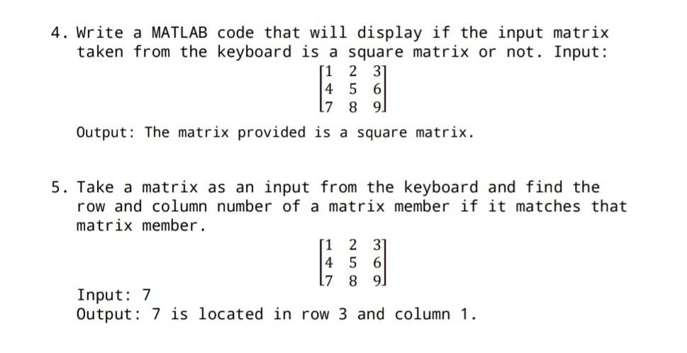 Solved For every questions creat the code in MATLAB and show