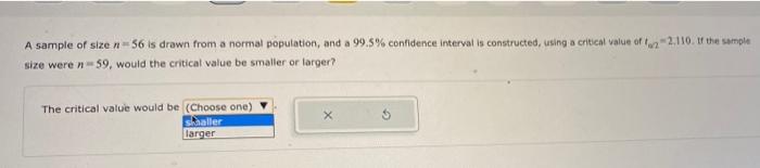 Solved A sample of size 56 is drawn from a normal | Chegg.com