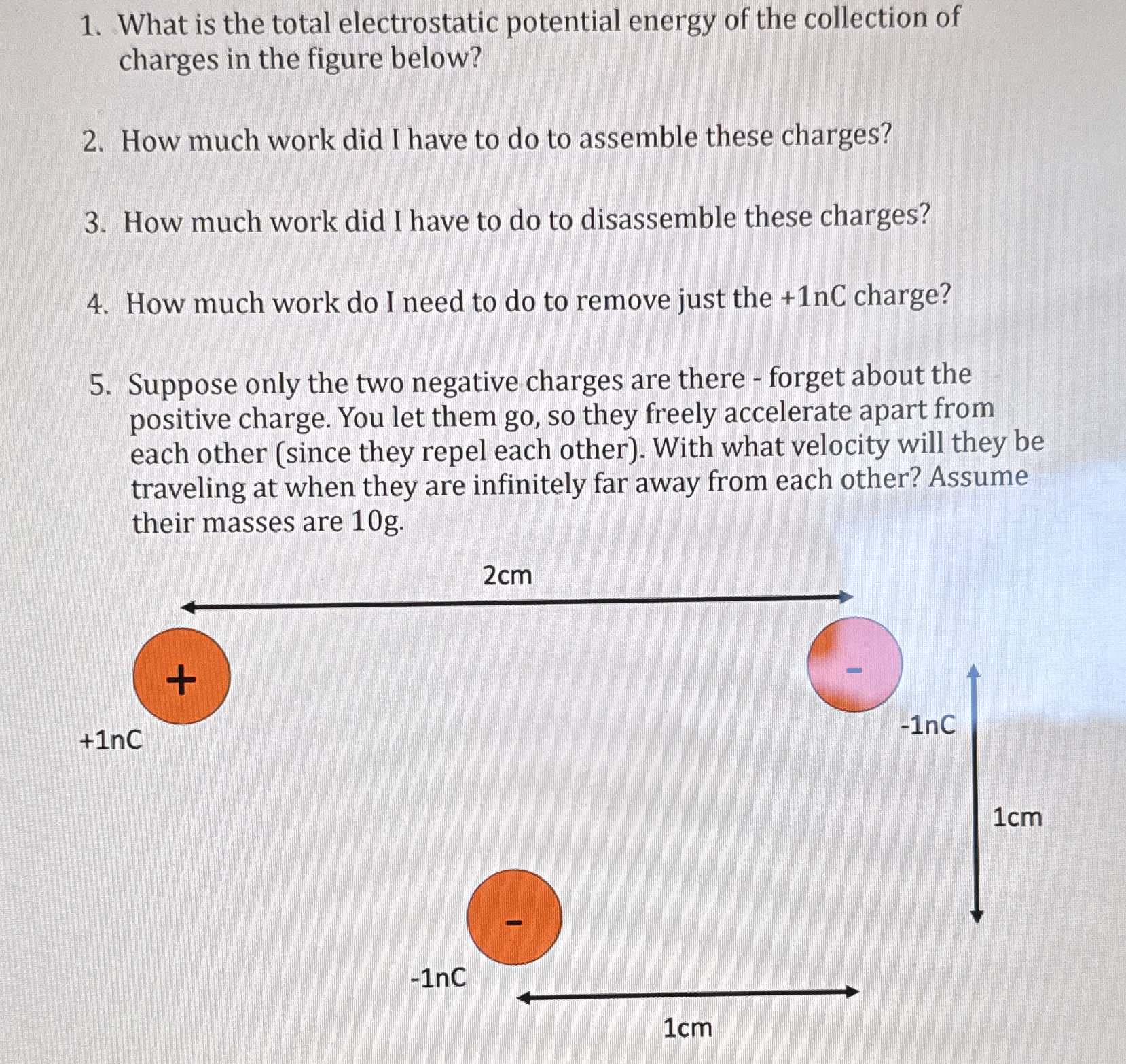 Solved What is the total electrostatic potential energy of | Chegg.com