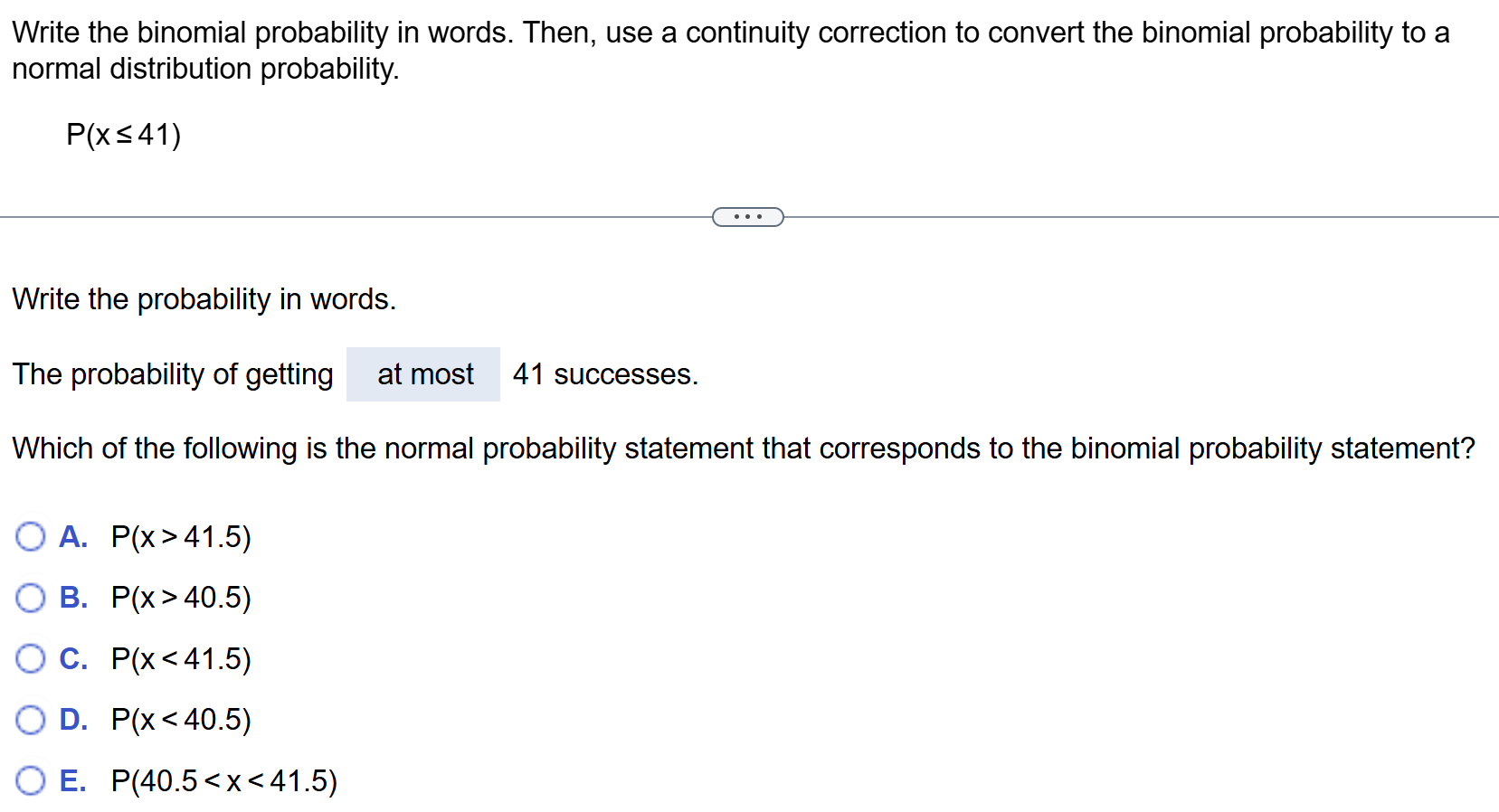 Solved Write the binomial probability in ﻿words. Then, use a | Chegg.com