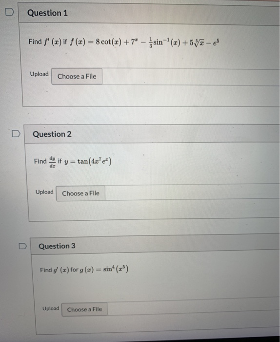 Solved D Question 1 Find F X If F X 8 Cot X 7 Chegg Com