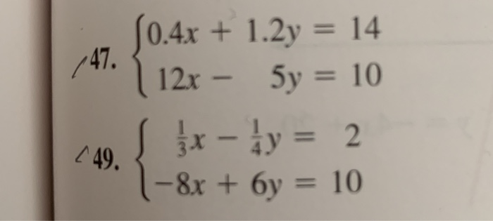Solved 21-50 = Solving a System of Equations Solve the | Chegg.com
