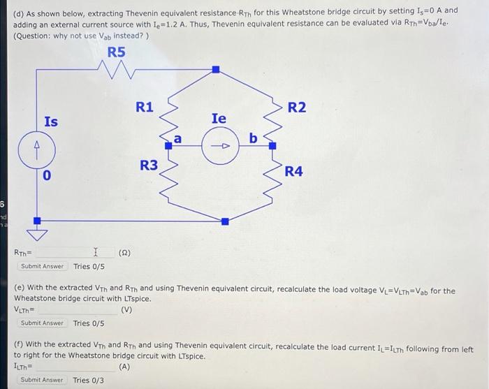 Solved II. Extraction of Thevenin Equivalent Circuit for