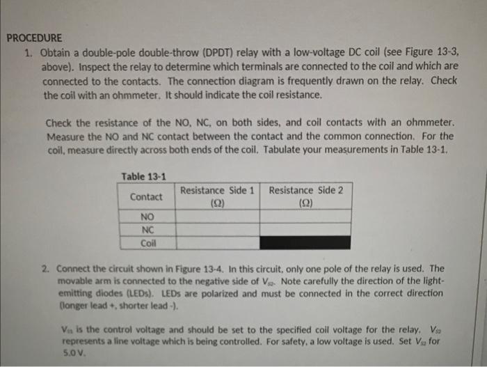 Solved An example of a relay in a circuit is shown in Figure | Chegg.com