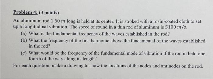 Solved Problem 4: (3 Points) An Aluminum Rod 1.60 M Long Is | Chegg.com