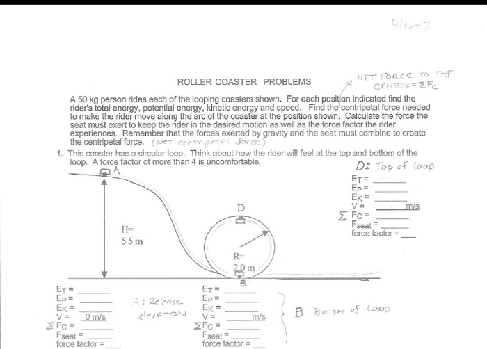 Solved) - Recall from Exercise 2-17 that the Roller Coaster