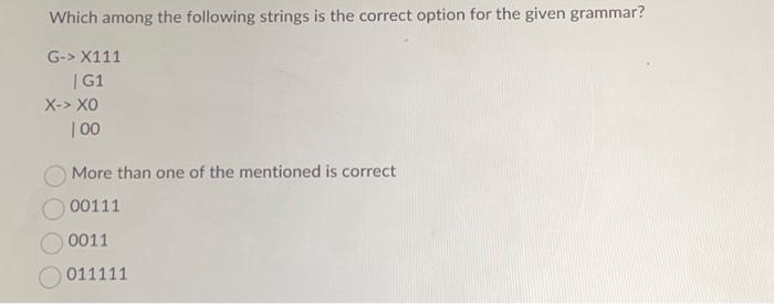 Solved Which among the following strings is the correct | Chegg.com