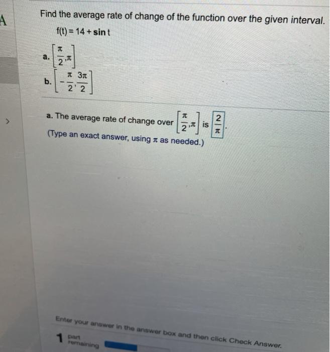 Solved A Find the average rate of change of the function | Chegg.com