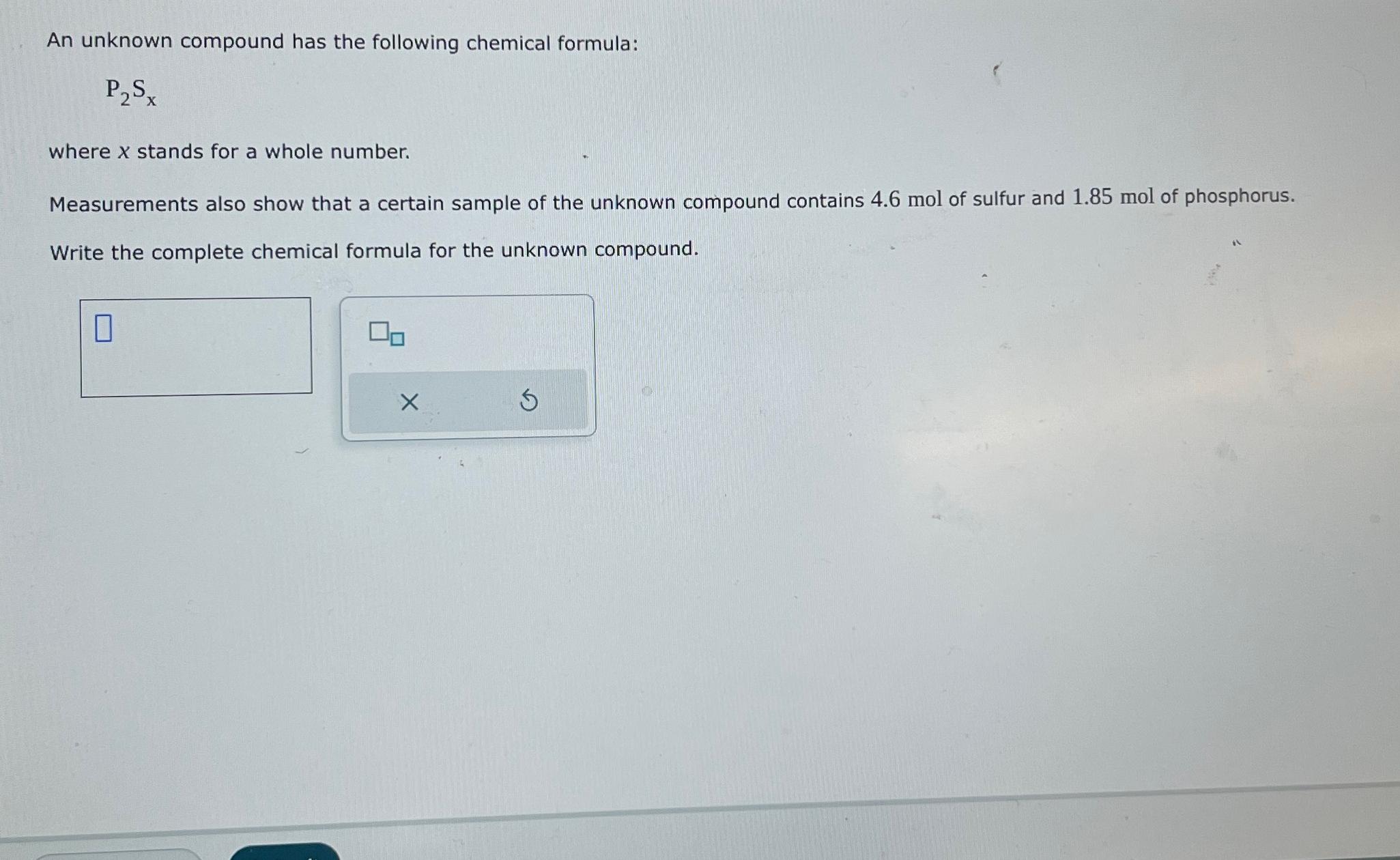 Solved An Unknown Compound Has The Following Chemical | Chegg.com