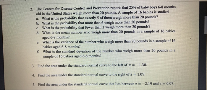 Solved 2. The Centers for Disease Control and Prevention | Chegg.com