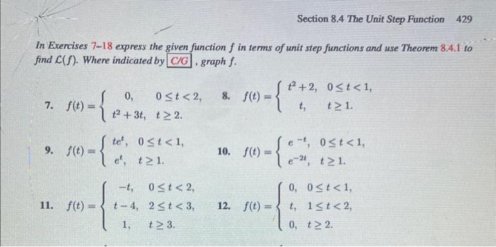 Solved In Exercises 7-18 express the given function f in | Chegg.com