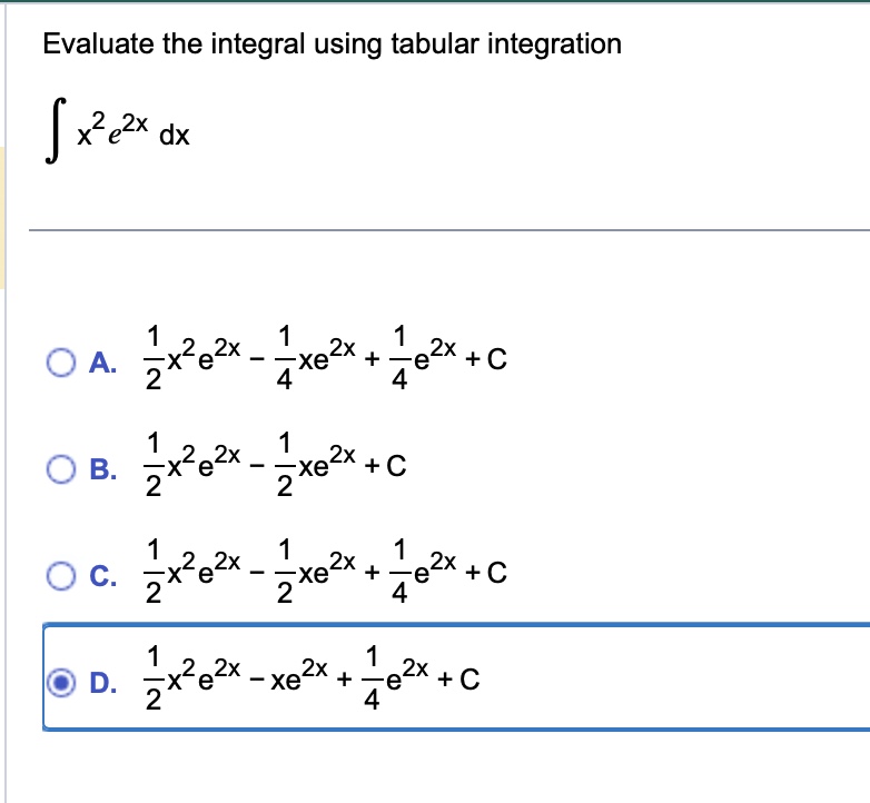 Solved Evaluate The Integral Using Tabular | Chegg.com