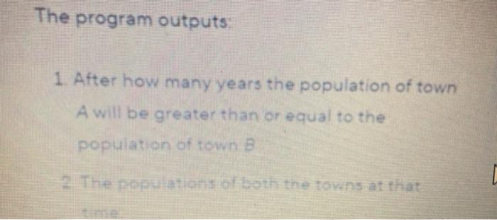 Solved main.cpp Instructions The population of town A is | Chegg.com