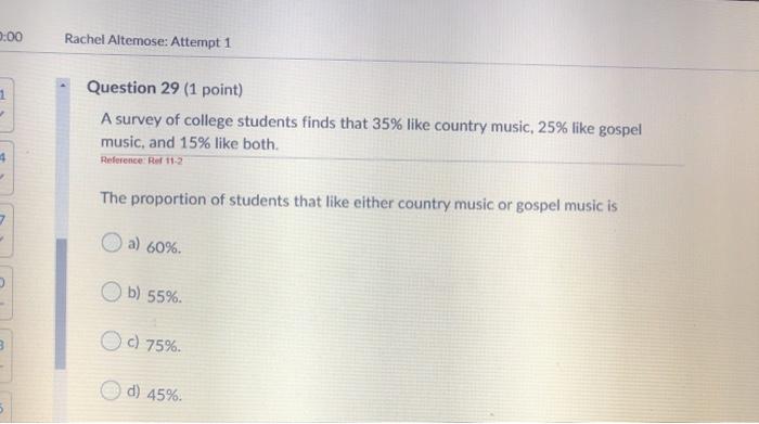 Solved 2.00 Rachel Altemose: Attempt 1 31 Question 29 (1 | Chegg.com