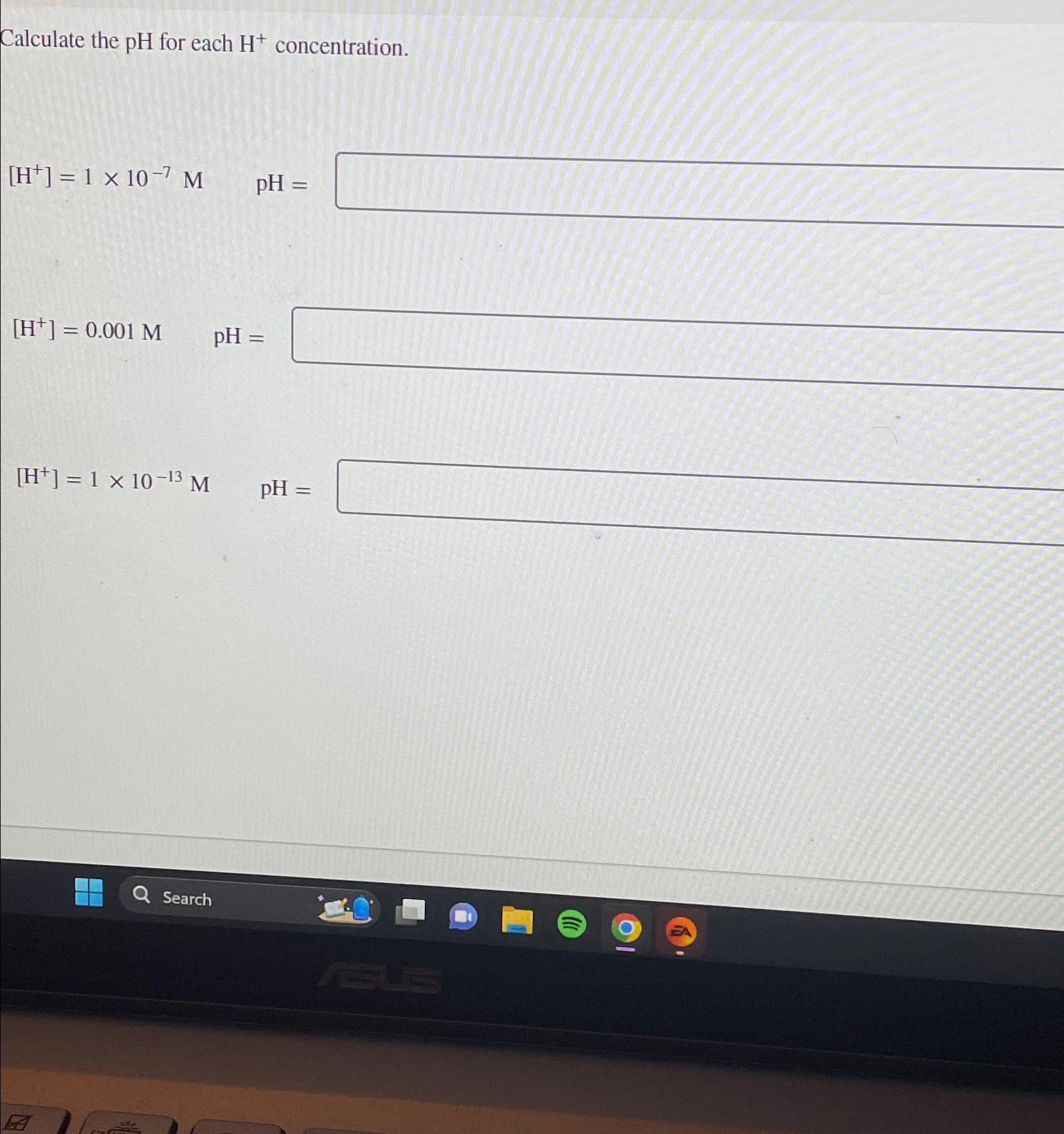 Solved Calculate the pH ﻿for each | Chegg.com
