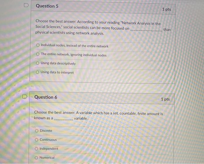 Solved Question 5 1 pts Choose the best answer. According to | Chegg.com