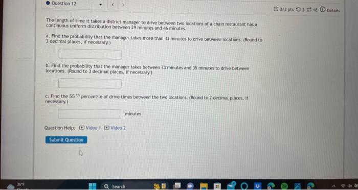 Solved The length of time it takes a district manager to | Chegg.com