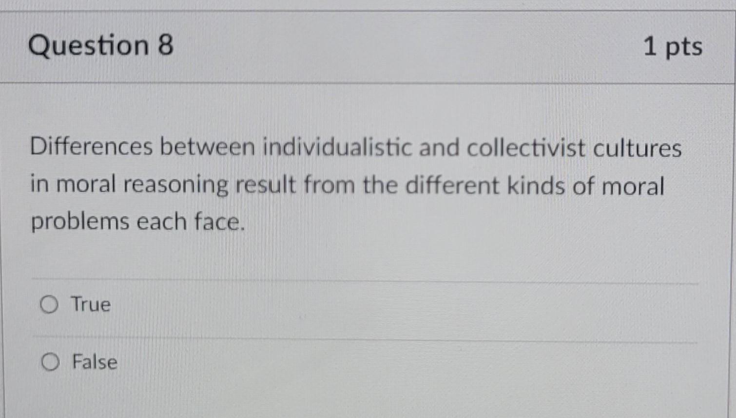 Solved Differences between individualistic and collectivist | Chegg.com