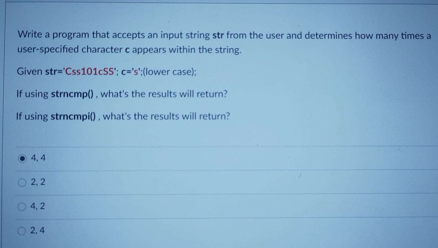 Solved Write a program that accepts an input string str from | Chegg.com