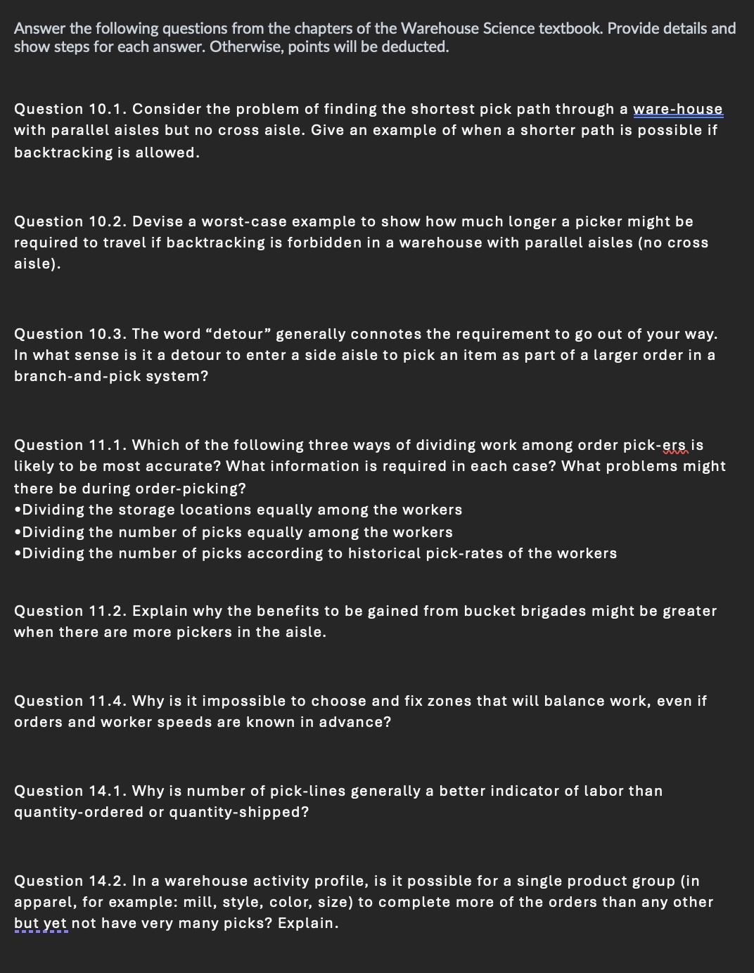 Solved Answer the following questions from the chapters of | Chegg.com