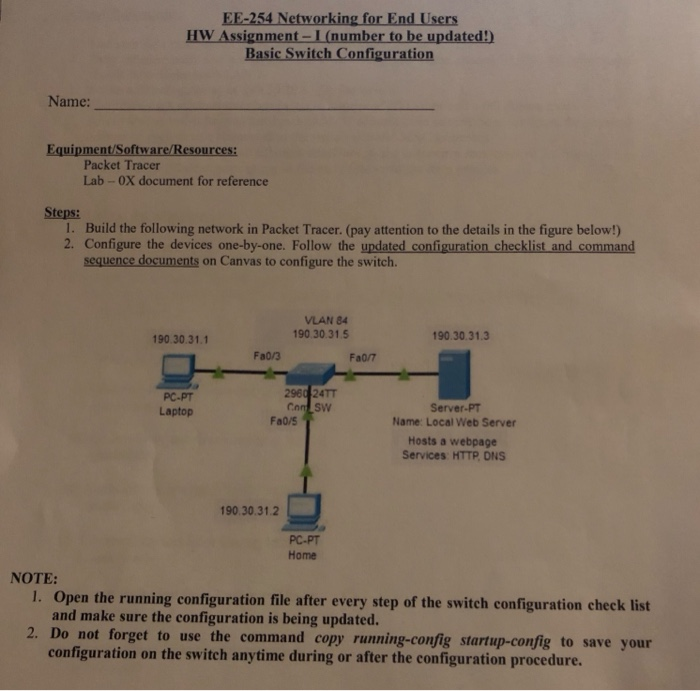 EE254 Networking for End Users HW Assignment I