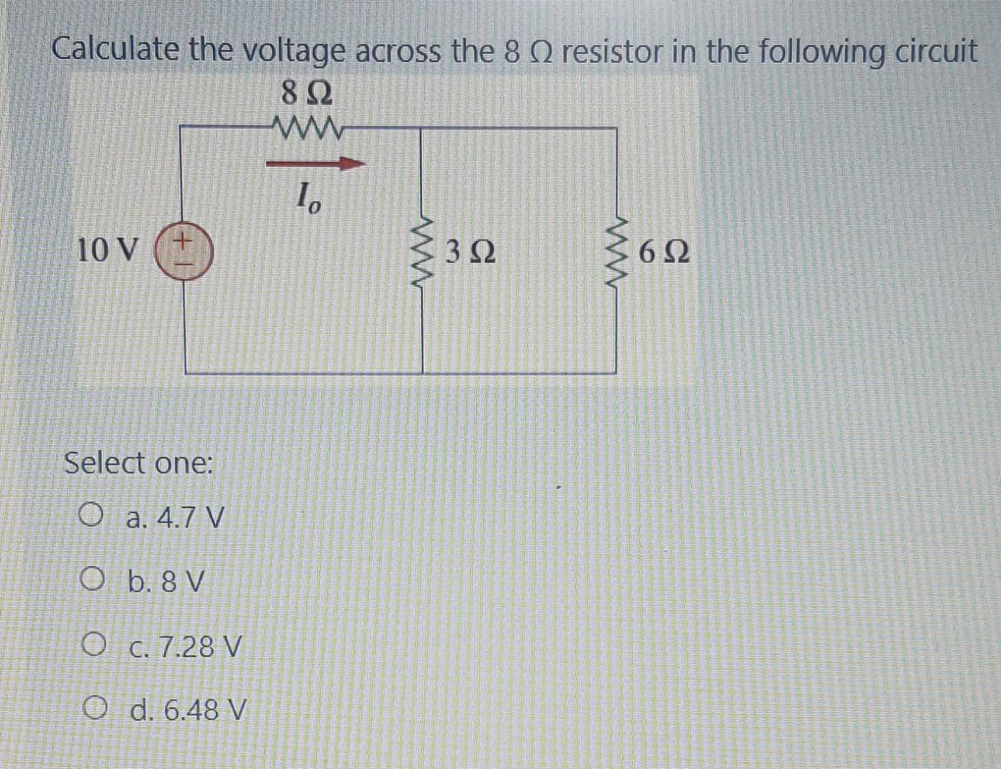 Solved The current I in the circuit of the following figure | Chegg.com