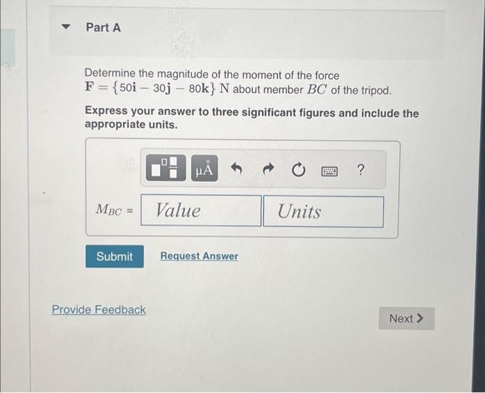 Solved Part A Determine The Magnitude Of The Moment Of The | Chegg.com