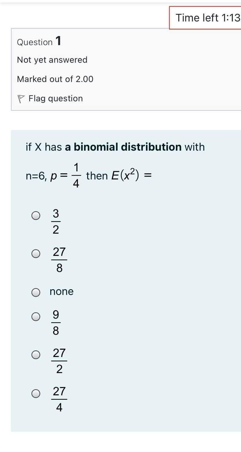 Solved Time Left 1 13 Question 1 Not Yet Answered Marked Chegg Com