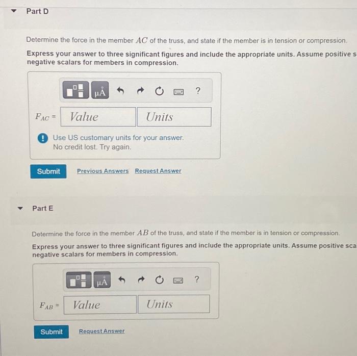 Solved Determine the force in each member of the truss shown | Chegg.com