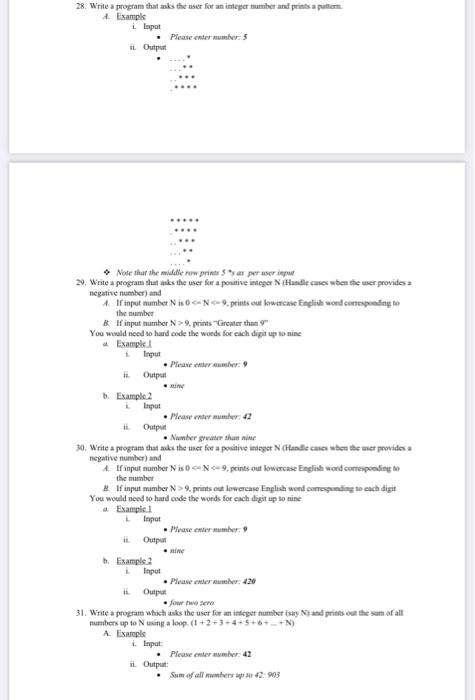 Solved 28. Write a program that asks the user fot an imteper | Chegg.com
