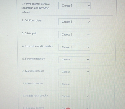 Solved Forms sagittal, coronal, squamous, and lambdoid | Chegg.com