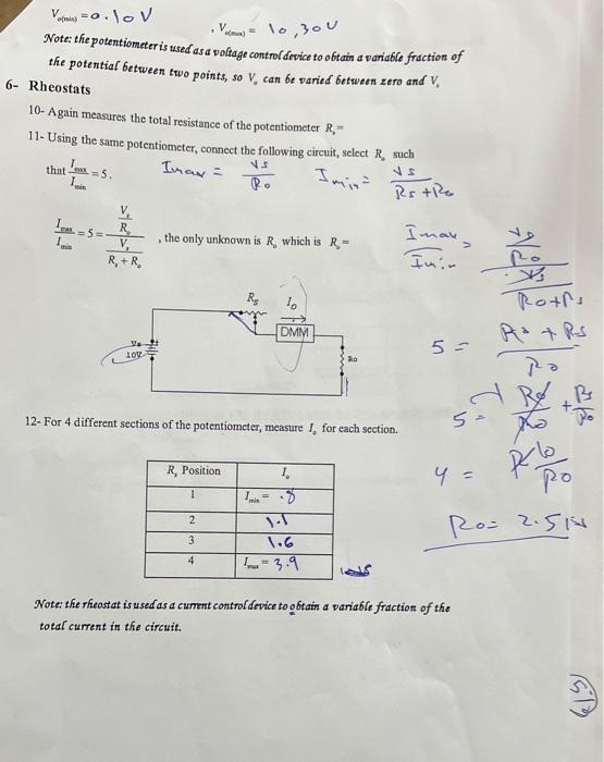 Solved Experiment 2 Resistors, Potentiometers, and Rheostats