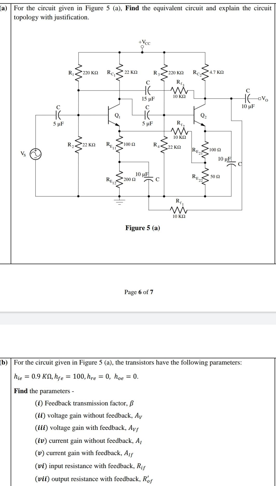 Solved (a) For the circuit given in Figure 5 (a), Find the | Chegg.com