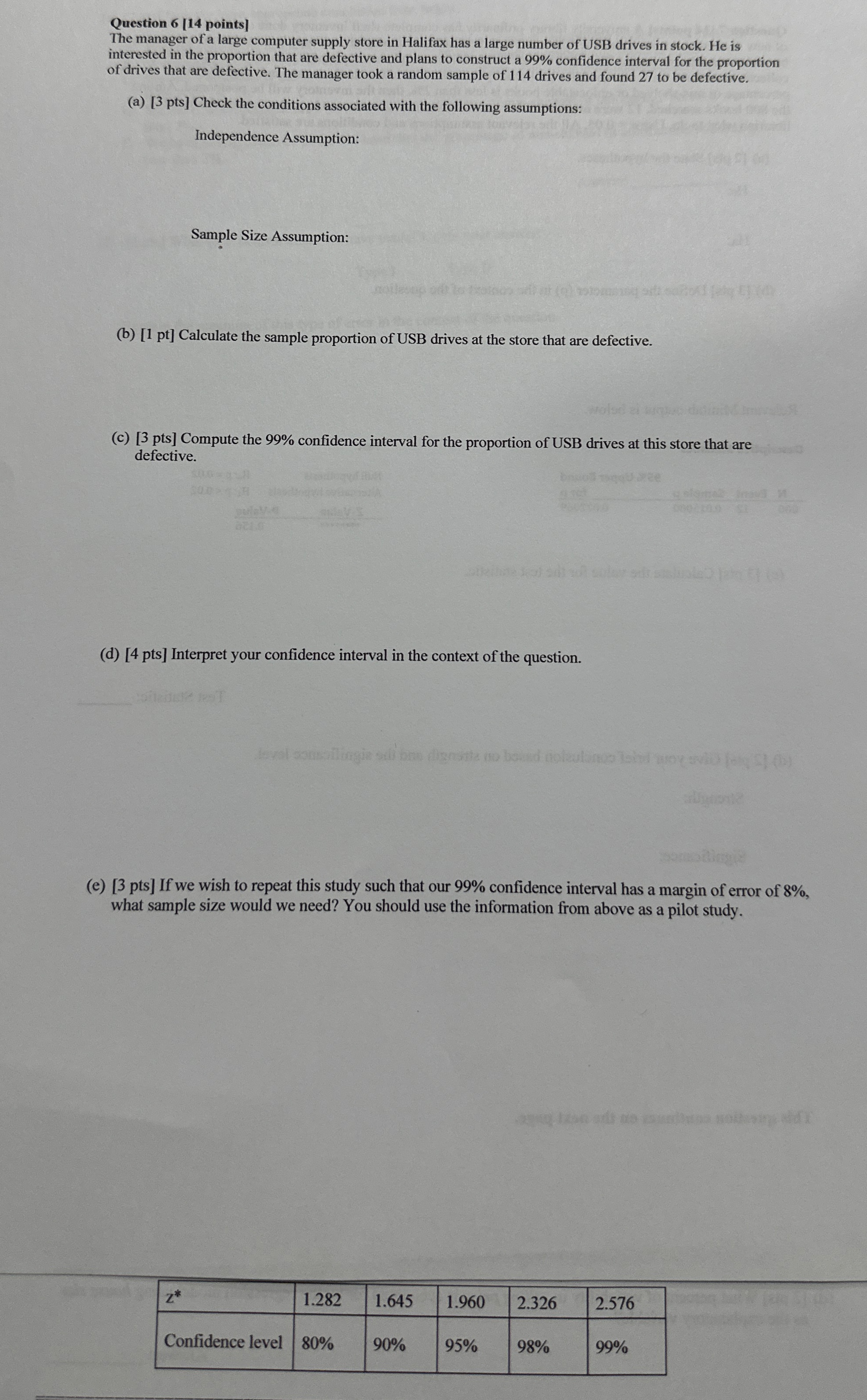 Solved Question 6 [14 ﻿points]The manager of a large | Chegg.com