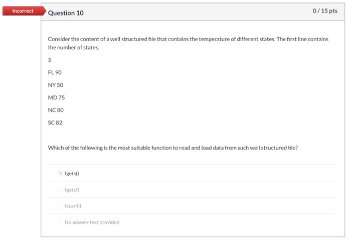 Solved Incorrect Question 1 0/8 pts What is the error in the | Chegg.com