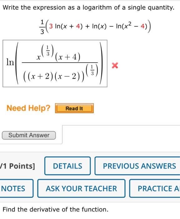 Solved Write the expression as a logarithm of a single | Chegg.com