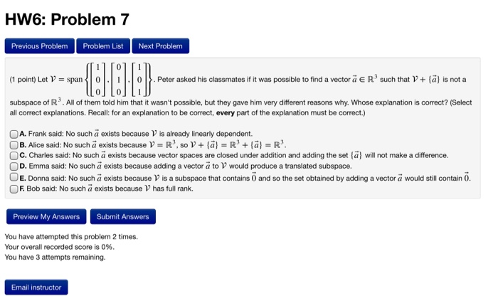 Solved HW6: Problem 7 Previous Problem Problem List Next | Chegg.com