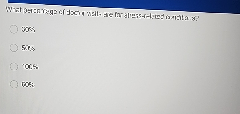 Solved What percentage of doctor visits are for | Chegg.com