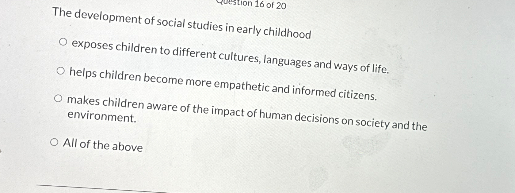 Solved The development of social studies in early