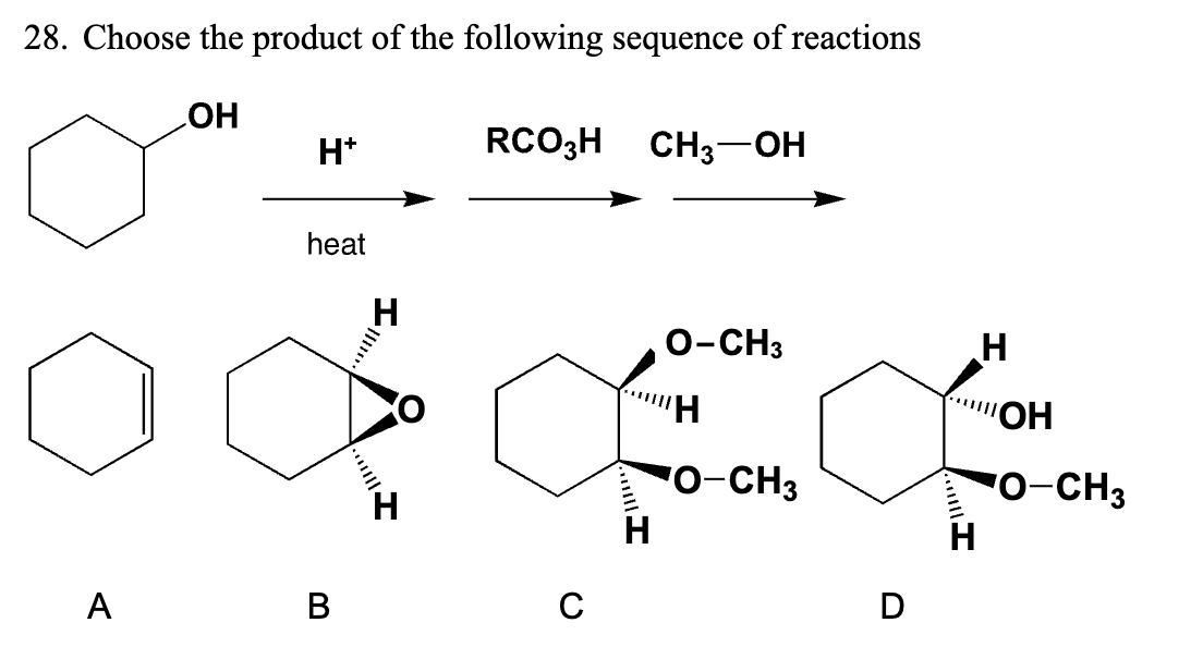 Solved Choose the product of the following sequence of | Chegg.com