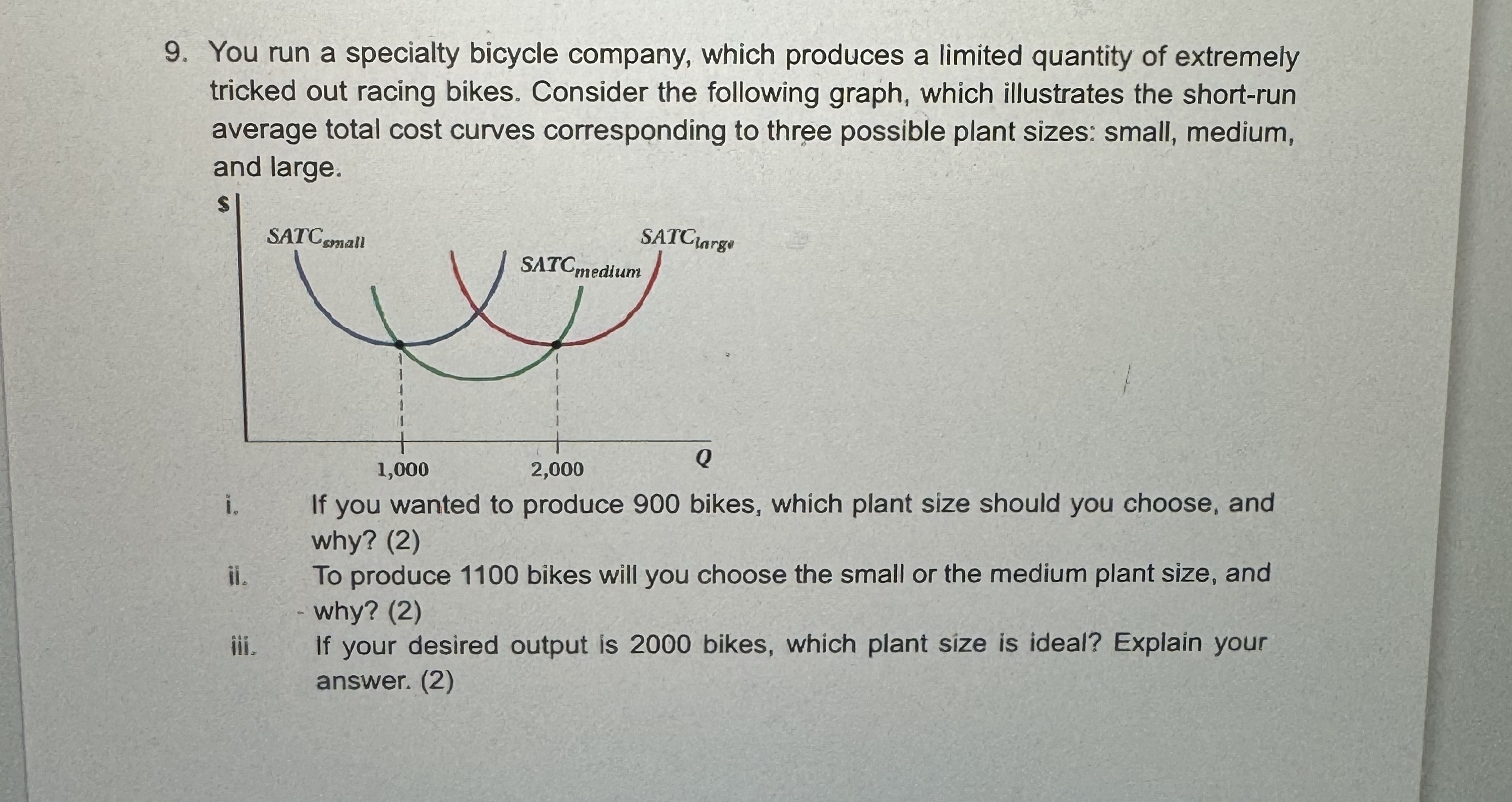 Solved You run a specialty bicycle company, which produces a | Chegg.com