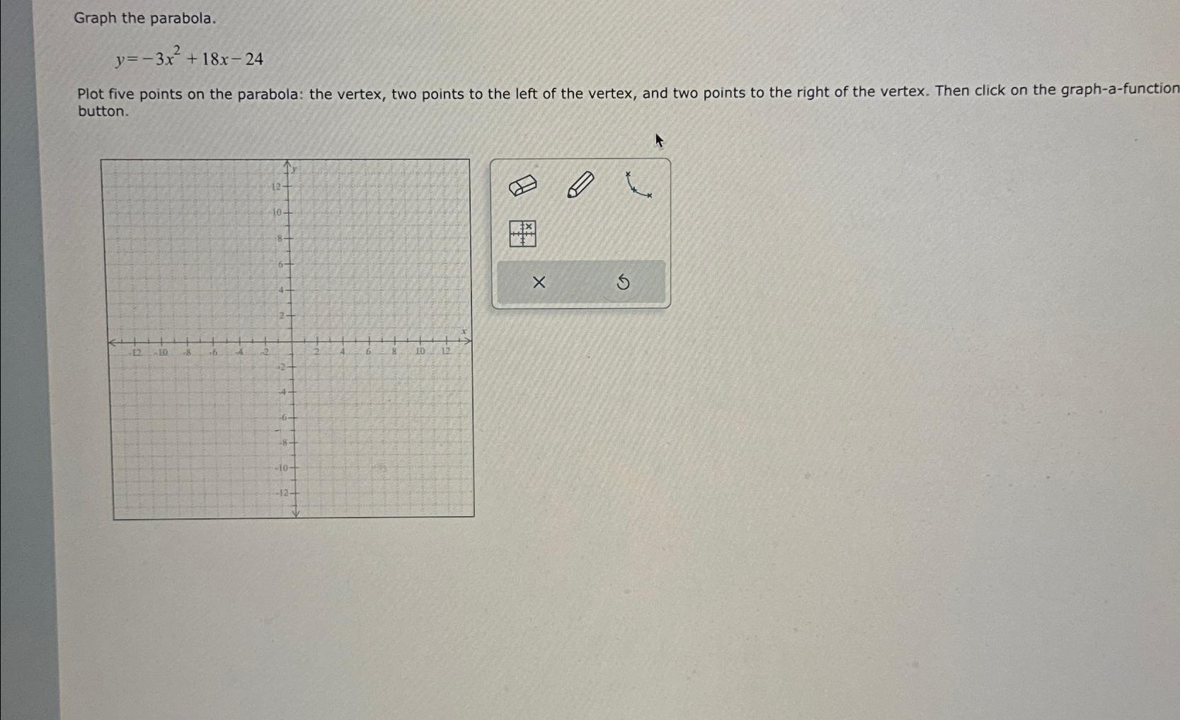 solved-graph-the-parabola-y-3x2-18x-24plot-five-points-on-chegg